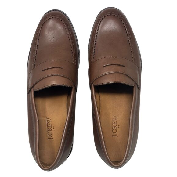 J Crew Brown Leather Business Casual Loafers AW268‎ main image 8